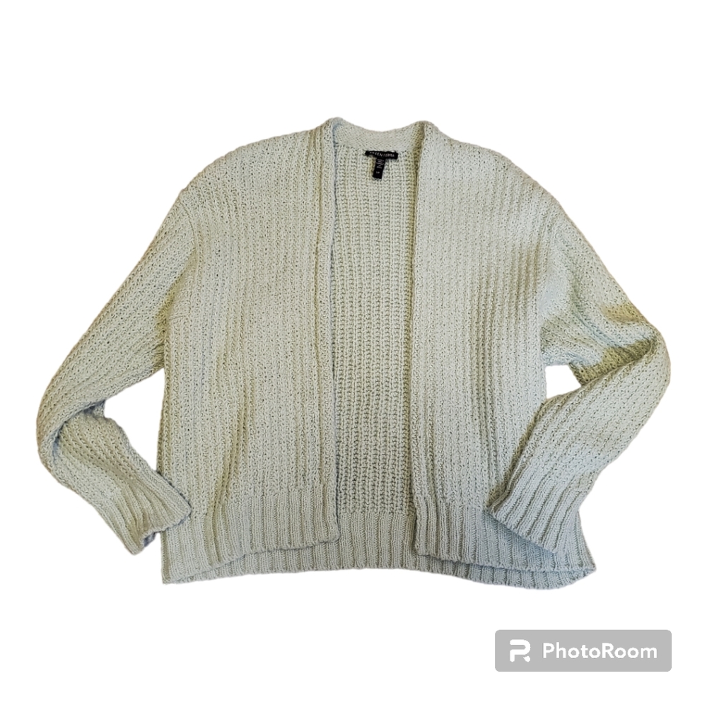 Eileen Fisher Womens Cardigan Mint Green Long Sleeve Open Front Size Sm. Petite